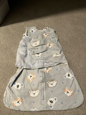Halo Small S 3-6 Months Light Grey Animal Print Sleep Sack swaddle
